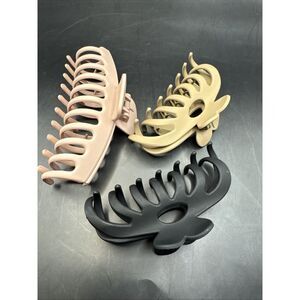 DEEKA Double Row Teeth Hair Clips Claw Clips  Lot Of 3, 2-4", 1-5"